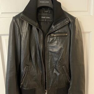 Wilsons Leather Black Rivet Leather Jacket
